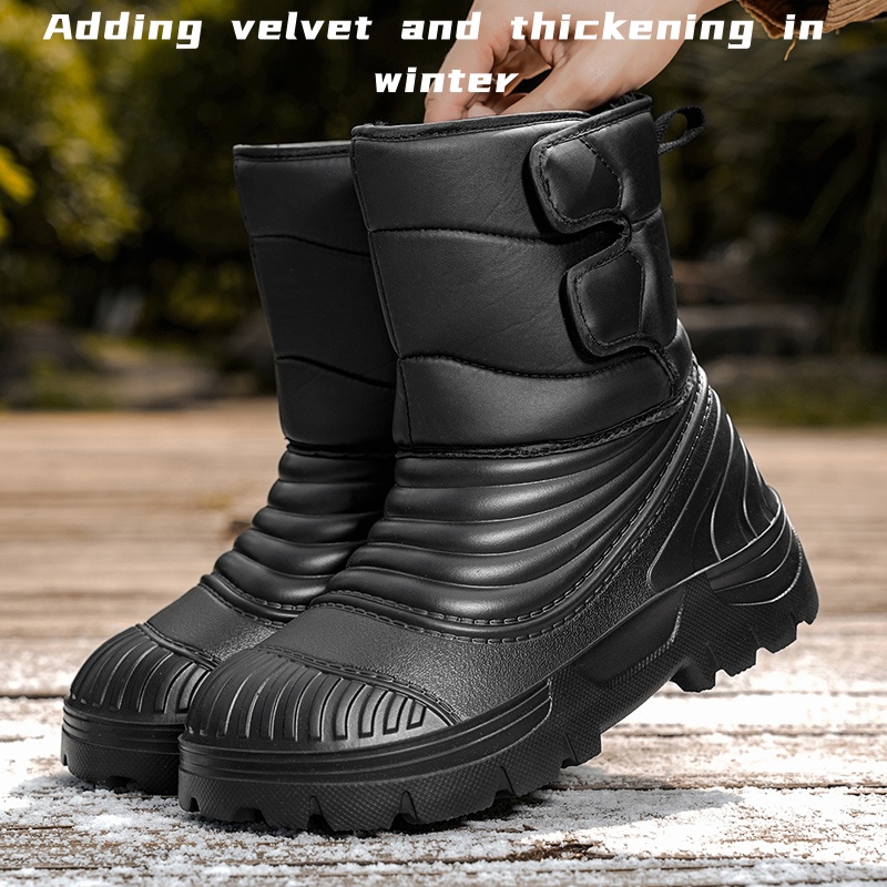Waterproof Winter Boot - รองเท้าบูทหิมะฤดูหนาวสำหรับผู้ชายแบบใหม่ รองเท้าบูทกันน้ำกันลมแบบหนา รองเท้าบูทที่ให้ความอบอุ่น สวมใส่สบายสำหรับกิจกรรมกลางแจ้ง รองเท้าบูทสำหรับผู้ชายสำหรับการปีนเขา มีไซส์ใหญ่