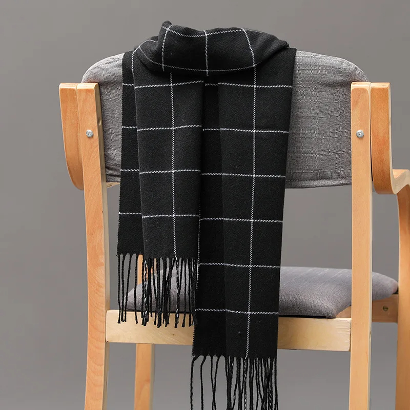 Wool Scarf Men - 2023 ใหม่ฤดูหนาวผู้ชายผ้าพันคอผ้าพันคอผ้าพันคอผ้าพันคอผ้าพันคอ Casual ยี่ห้อ Designer Pashmina