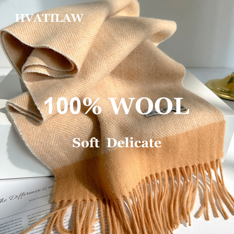Wool Scarf Men - ผ้าพันคอขนสัตว์แท้ 100% สำหรับผู้หญิงและผู้ชาย ผ้าพันคอฤดูหนาวที่อบอุ่น นุ่มสบาย หนา