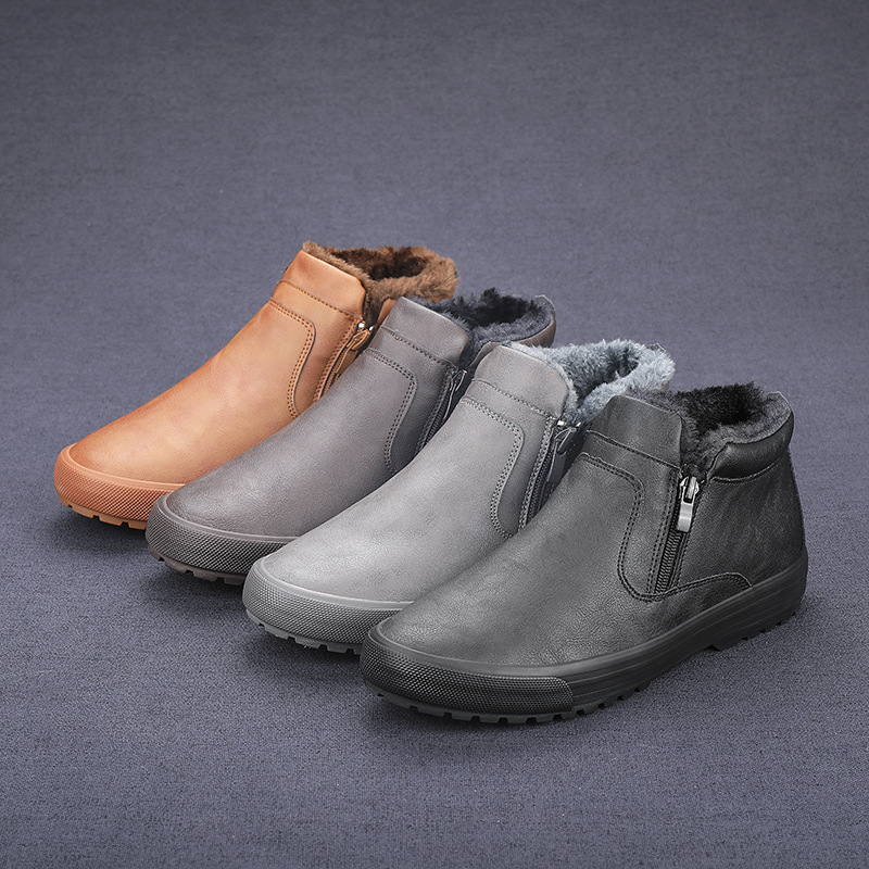 Waterproof Winter Boot - รองเท้าบูทผู้ชายฤดูหนาว คุณภาพสูง กันน้ำ หนังแท้ บุขนหนานุ่ม อุ่นสบาย