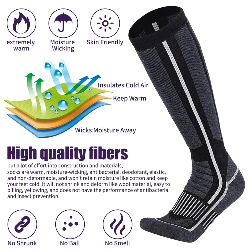 Xqqmxx ถุงเท้าสกี1คู่ถุงเท้าสก - Thermal Sock Wool บทวิจารณ์และราคา