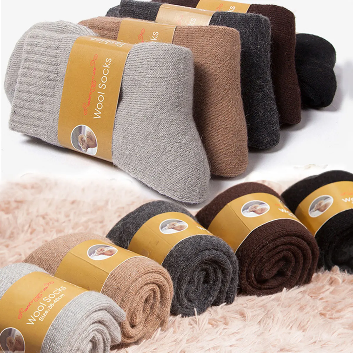 ถุงเท้ากันหนาว 2 คู่ ถุงเท้าผู - Thermal Sock Wool บทวิจารณ์และราคา