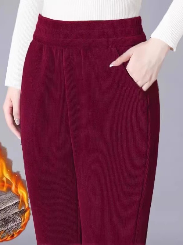 กางเกงขายาวทรงตรงผ้าลูกฟูกสำหร - Corduroy Pant Warm บทวิจารณ์และราคา