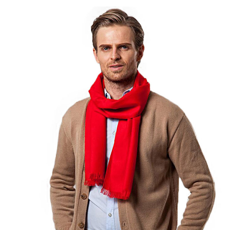 แฟชั่นฤดูหนาวสีทึบผู้ชายผ้าพัน - Wool Scarf Men บทวิจารณ์และราคา