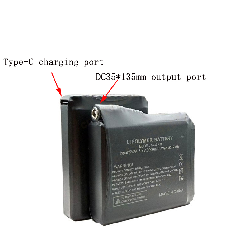 แบตเตอรี่ 7.4V 3000mah สำหรับถ - Heated Vest Battery บทวิจารณ์และราคา