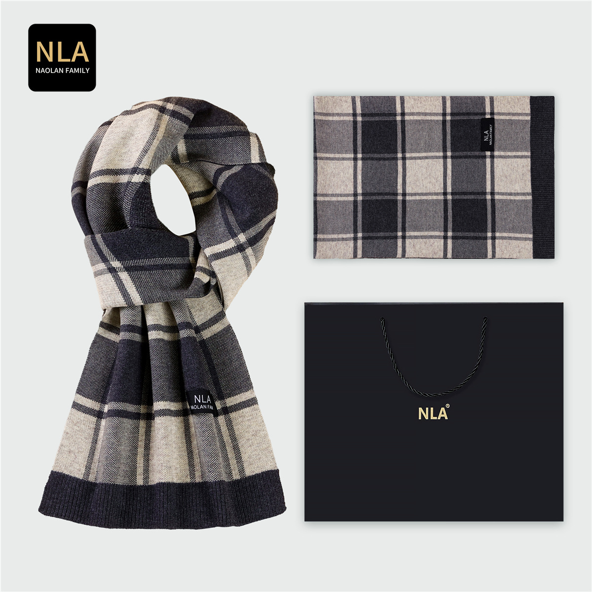 กล่องของขวัญ ผ้าพันคอไหมพรมถัก - Wool Scarf Men บทวิจารณ์และราคา